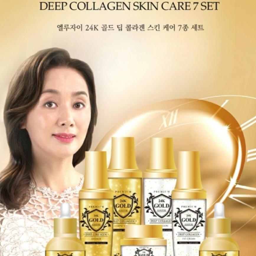 Elujai 24K Gold Deep Collagen Skin Care 7p Sets Gifts Whitening Anti-Wrinkle