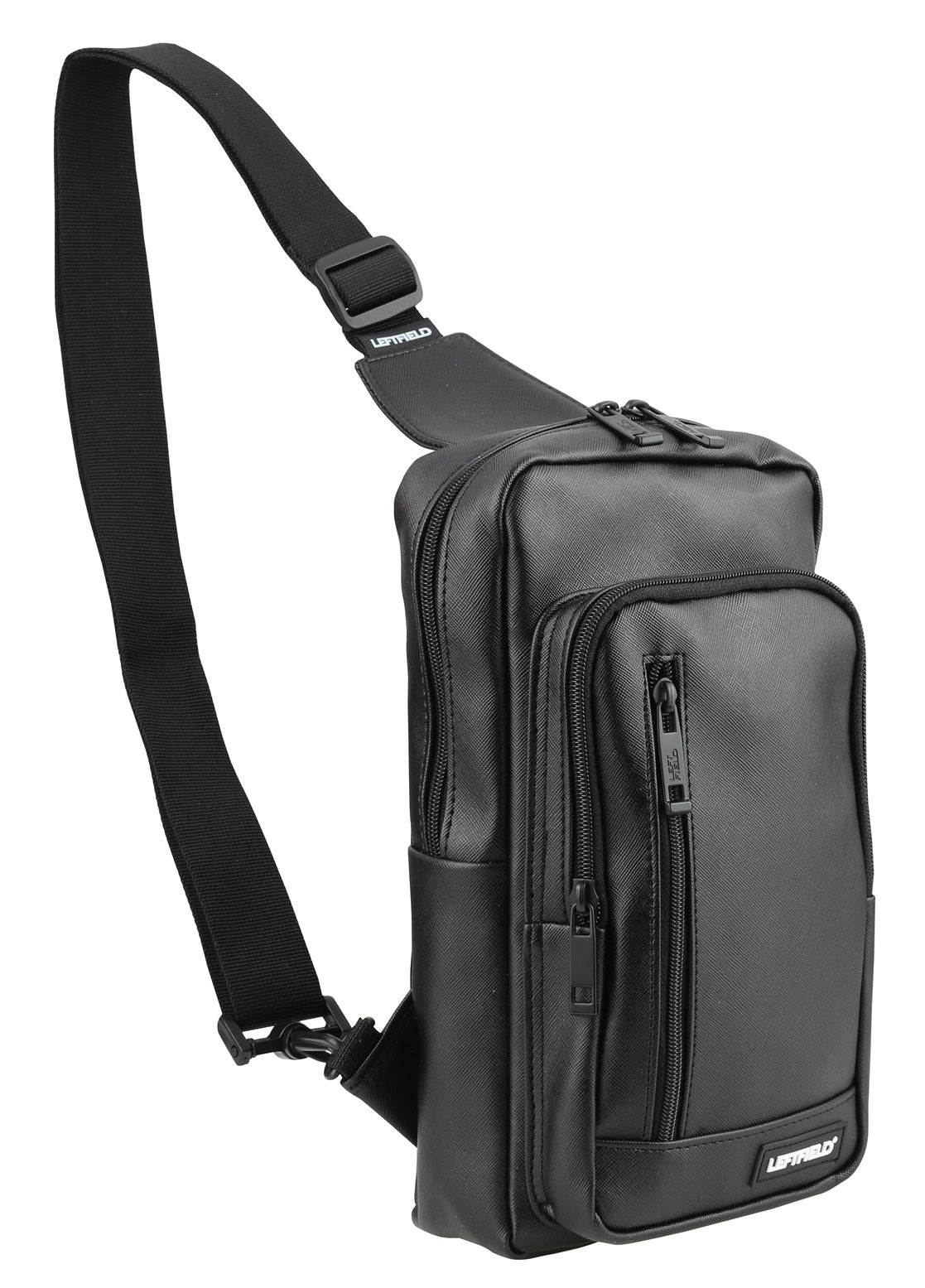 Black Faux Leather Messengers Sling Bags