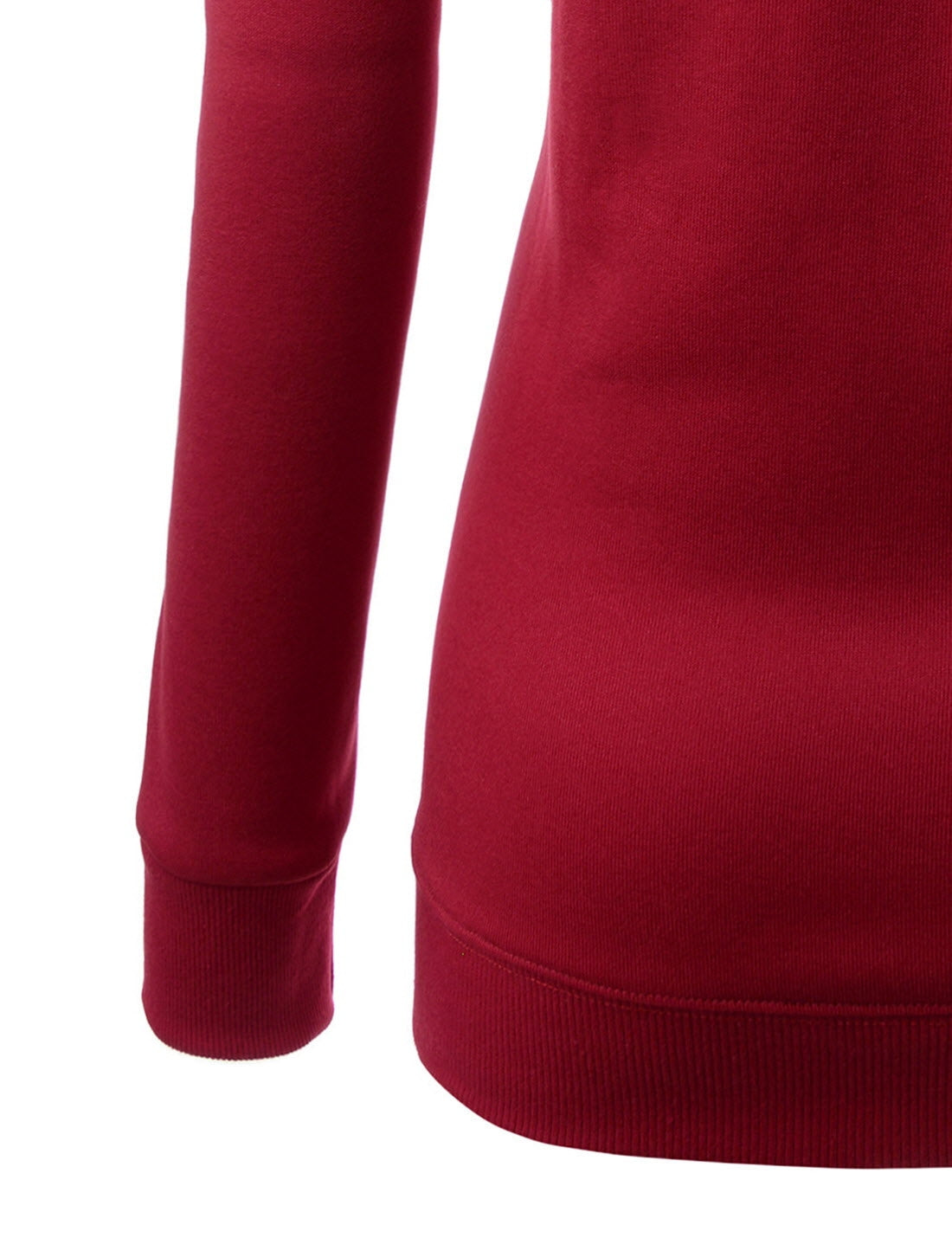 Red Crewneck Slim Pullover Long Sleeved Sweatshirts