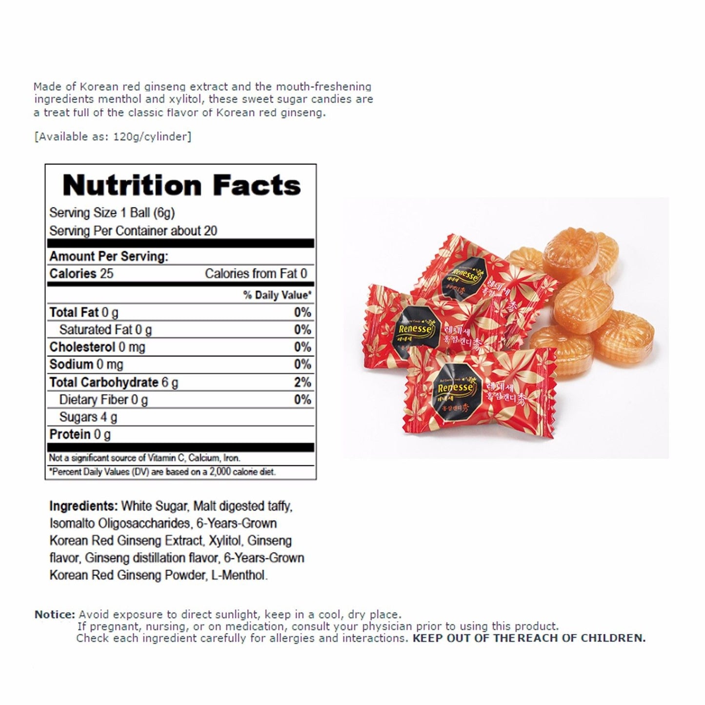 Cheong Kwan Jang 6 Years Korean Red Ginseng Extract Renesse Candy Sets