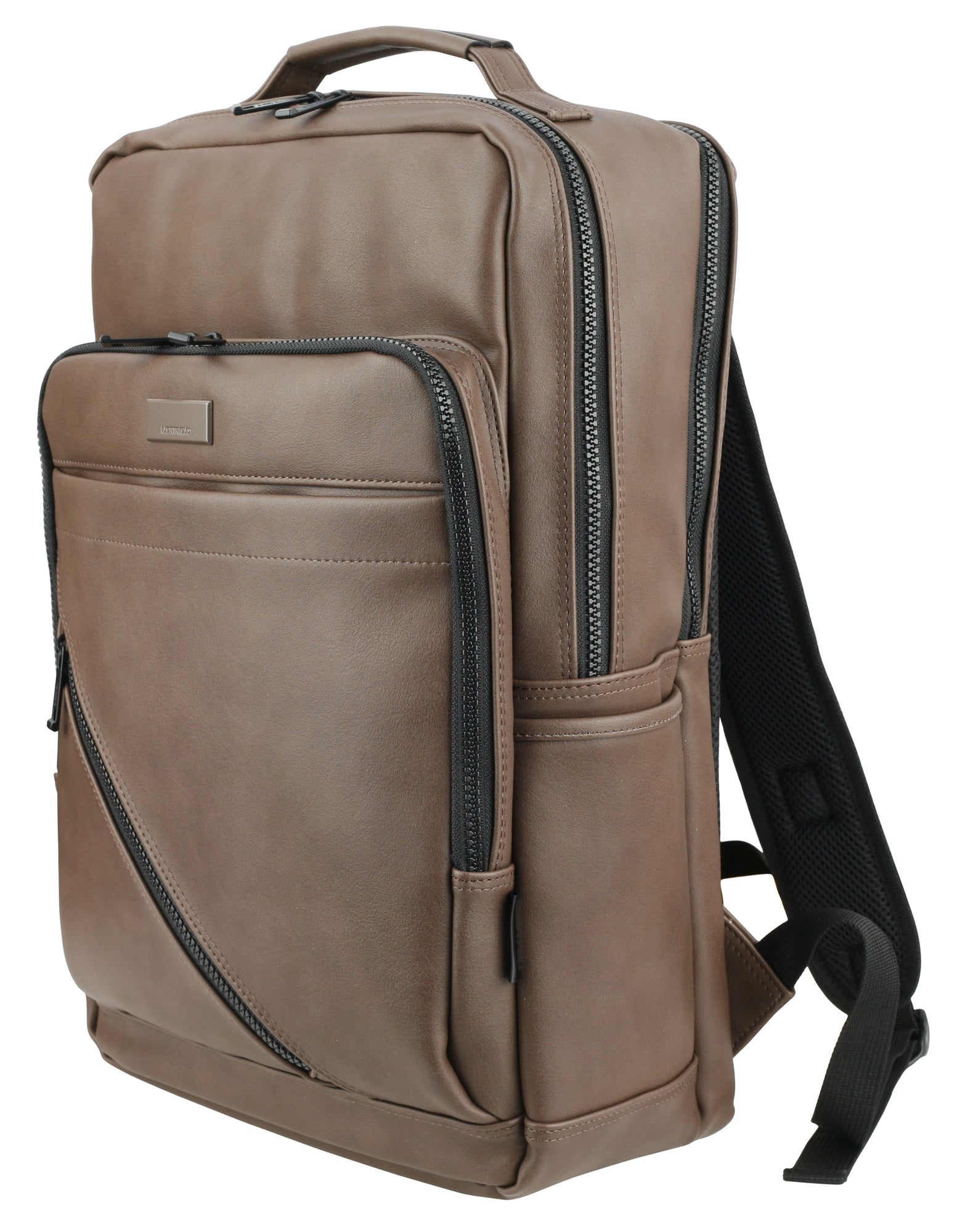 Brown Vintage Synthetic Leather Casual Business Backpacks