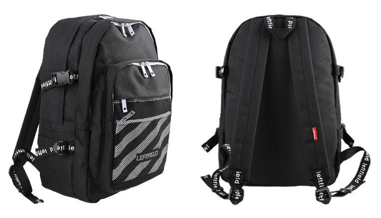 Black Casual Mesh Backpacks with Pouch