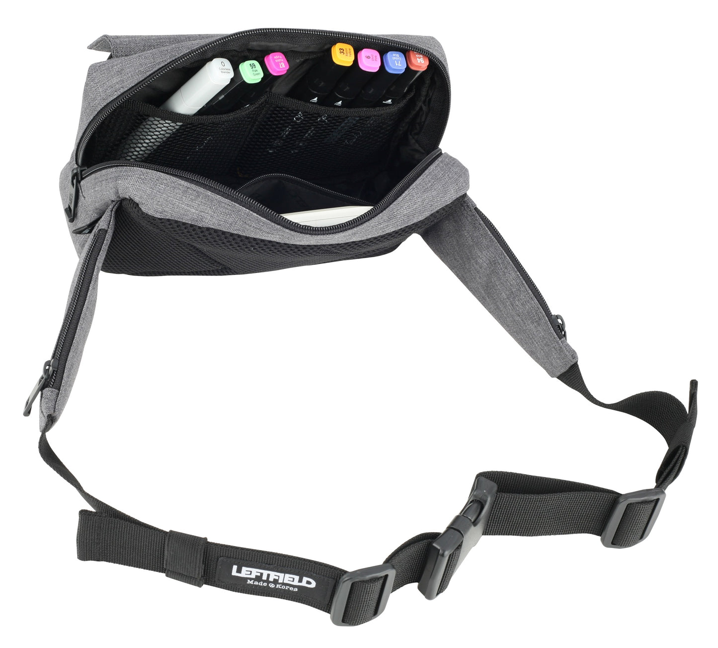 Dark Grey Canvas Solid Fanny Packs