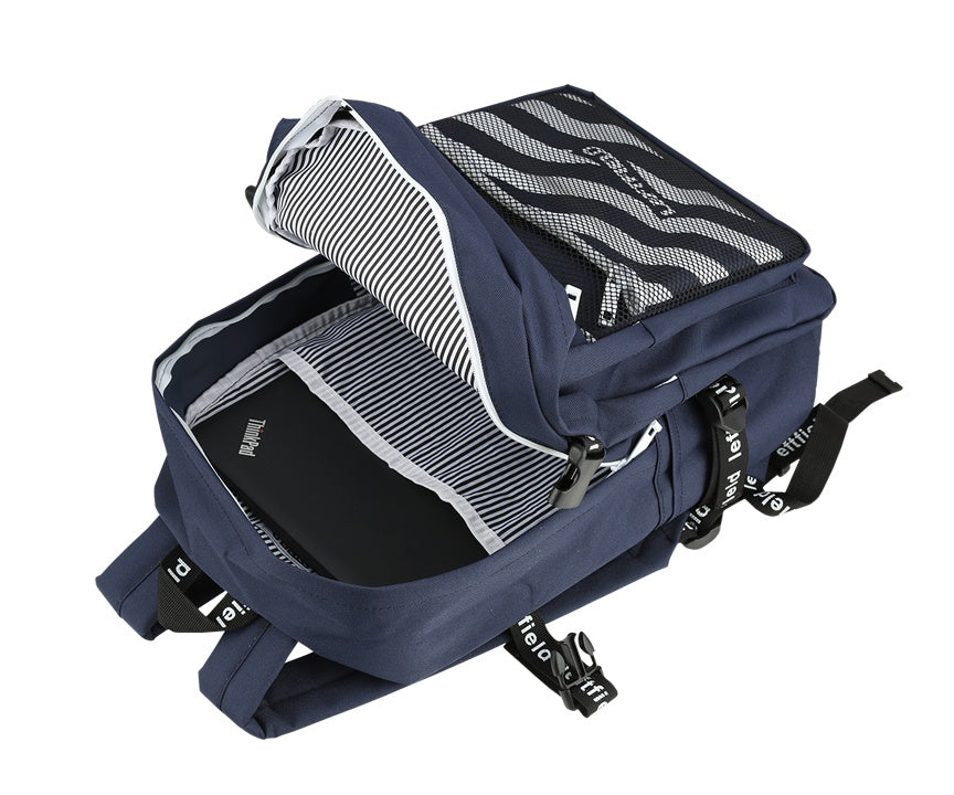 Marine Blue Casual Mesh Backpacks with Pouch