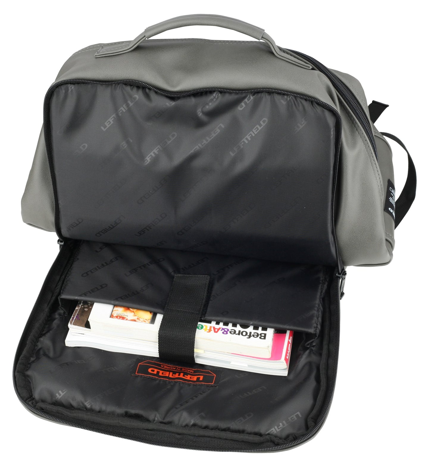 Gray Faux Leather Business Laptop School Backpacks