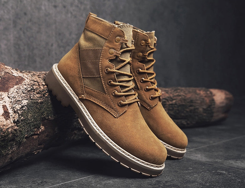 Brown Faux Suede Boots Shoes