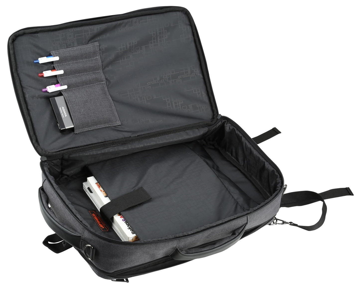 Black Multi Canvas Laptop Backpacks Crossbody Totes Bags