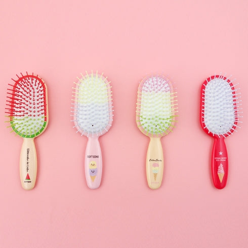 Cute Ice cream Hairbrushes Comb Plastic Handle Oval Hair Scalp Massage