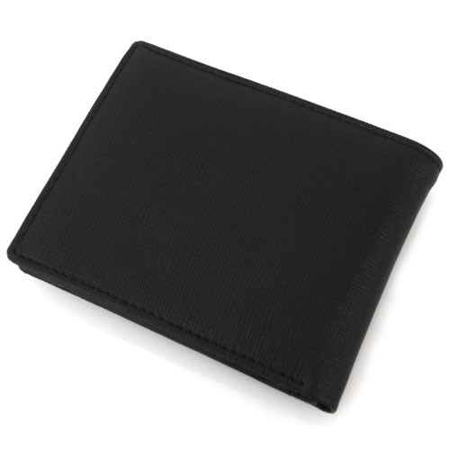 Black Color-Blocked Genuine Cowhide Leather Card Wallets