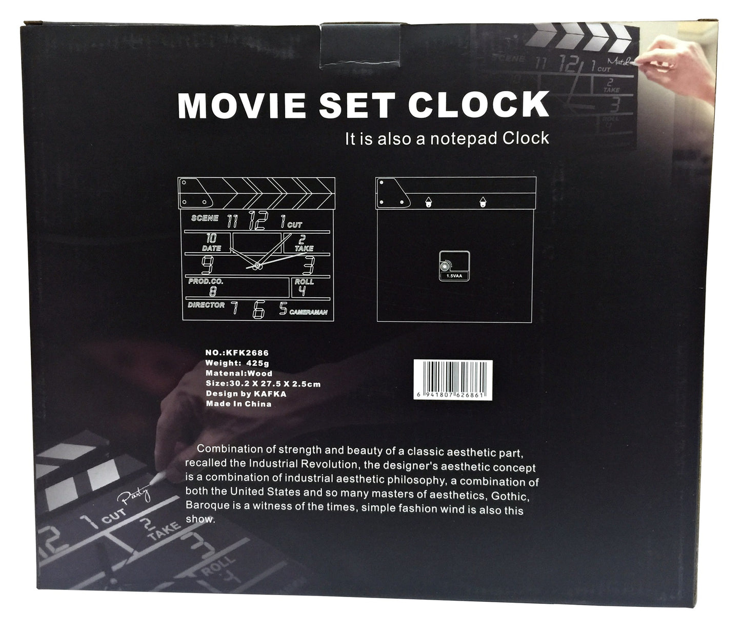 Movie Set Director Clapboard Wall Clocks Notepads Gifts