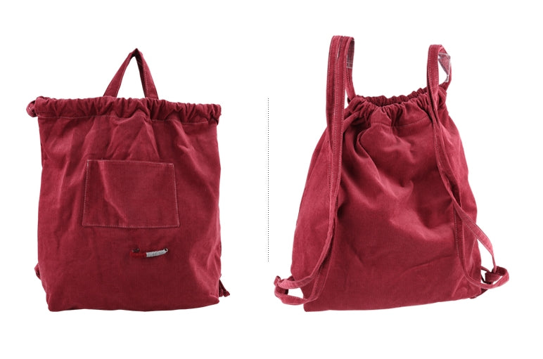 Burgundy Red Corduroy Multi Totes Backpacks