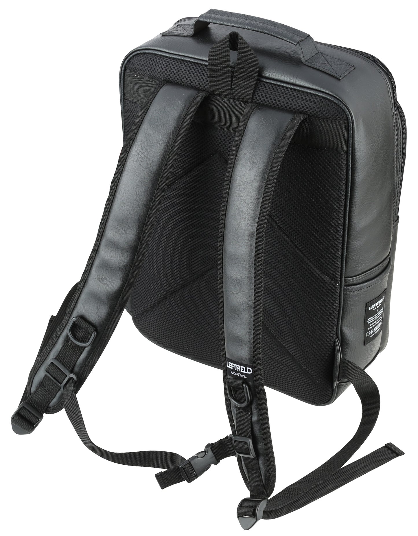 Black Vintage Faux Leather Casual Daypacks Backpacks