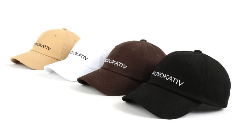 White PROVOKATIV Graphic Cotton Baseball Caps