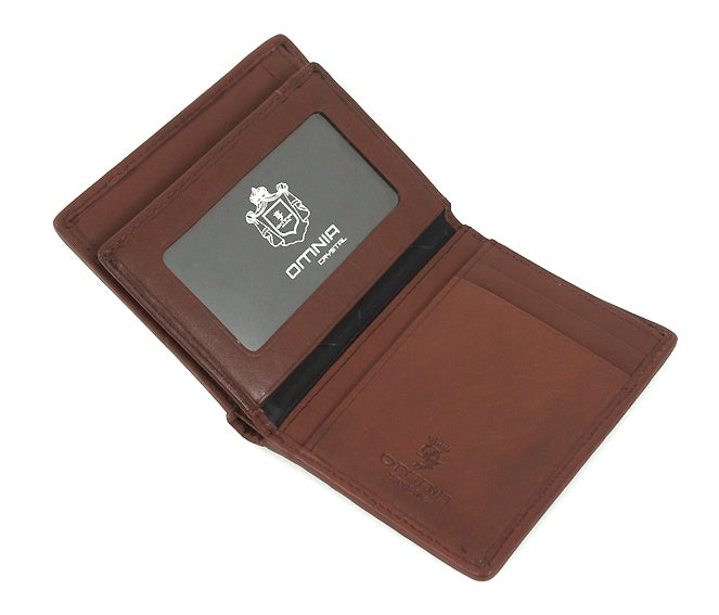 Brown Braided Genuine Leather Bifold Wallets