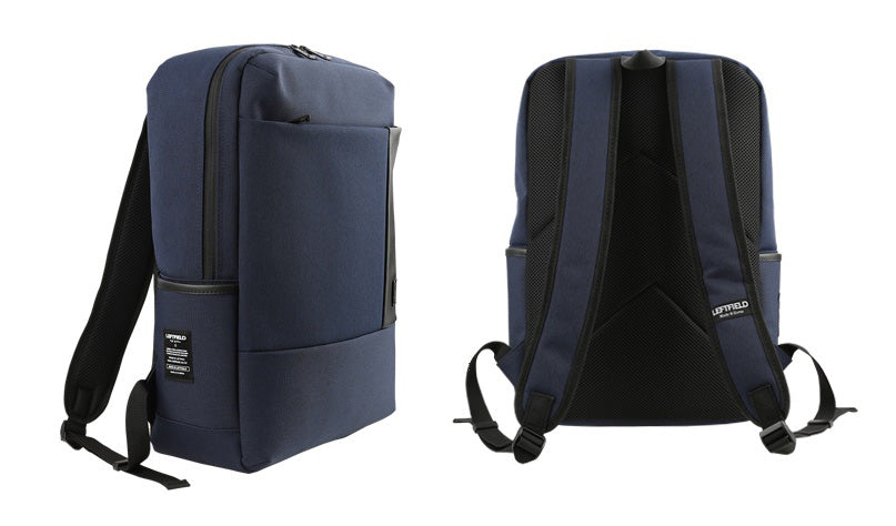 Marine Blue Faux Leather Panel School Backpacks