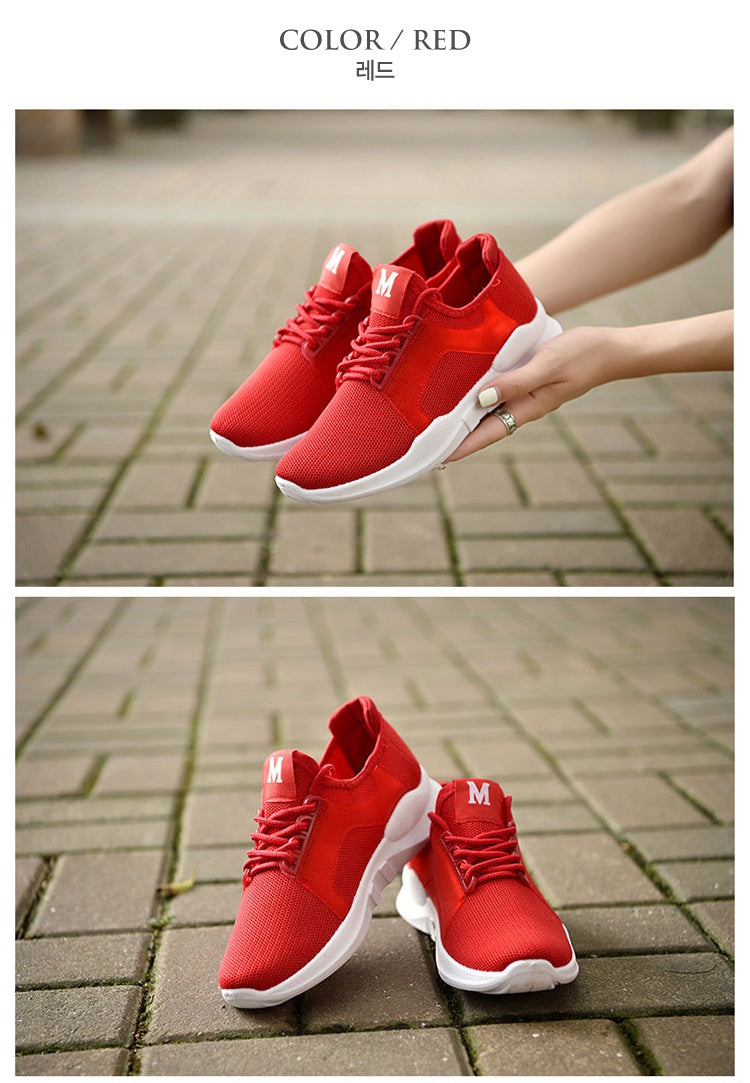 Red Unisex Athletic Sneakers Shoes