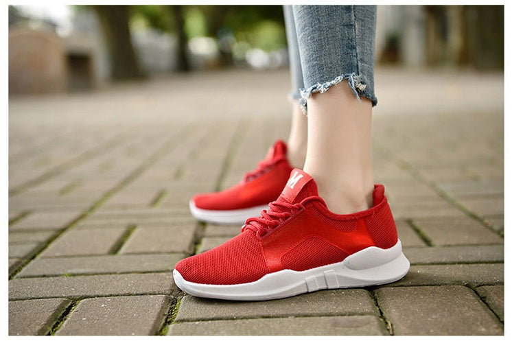 Red Unisex Athletic Sneakers Shoes