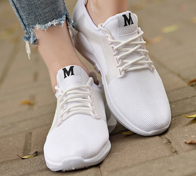 White Unisex Athletic Sneakers Shoes