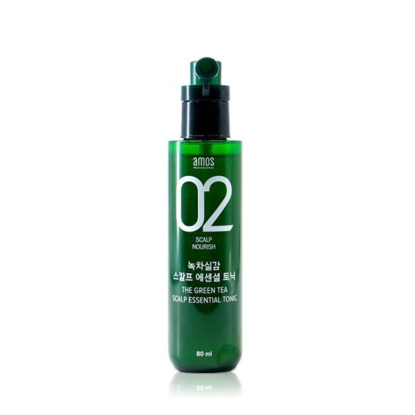 Amos 02 GREEN TEA Intensive Tonics 80ml Hair Loss Treatments Oily Dry