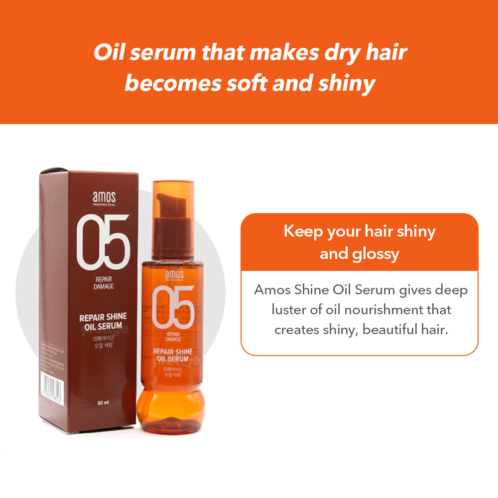 AMOS 05 Repair Shine Energy Oils Serums 80ml Hair Care Shine Moisture prevents loss long moisturizing deep nourishment