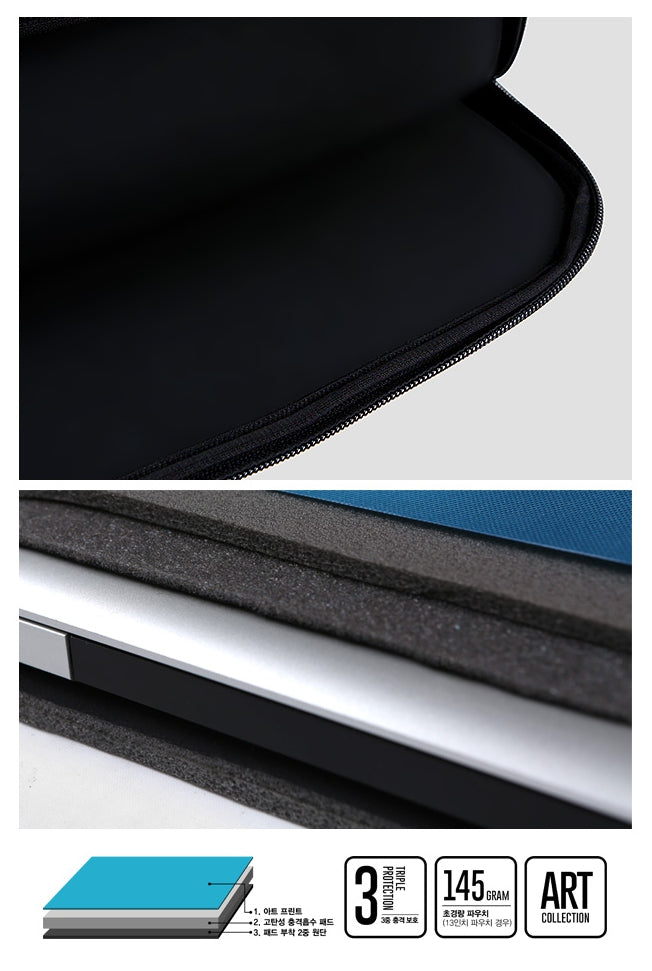 Blue Black Heart Graphic Laptop Sleeves iPad 11" 13" 15" 17" inch Cases Protective Covers Handbags Square Pouches Designer Artist Prints Cute Lightweight Collage Office Zipper Fashion School Unique Gifts