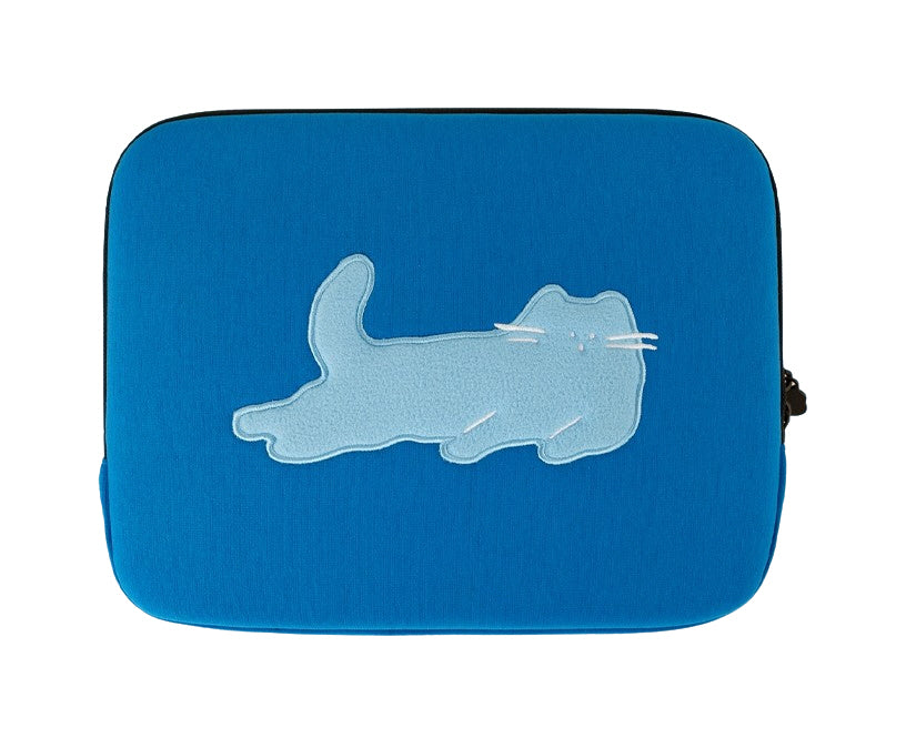 Brown Beige Blue Laptop Sleeves 11" for iPad 13" 15" inches Cases Protective Covers Purses Handbags Square Cushion Pouches Designer Artist Embroidery Artwork Prints School Collage Office Lightweight Inner Pocket