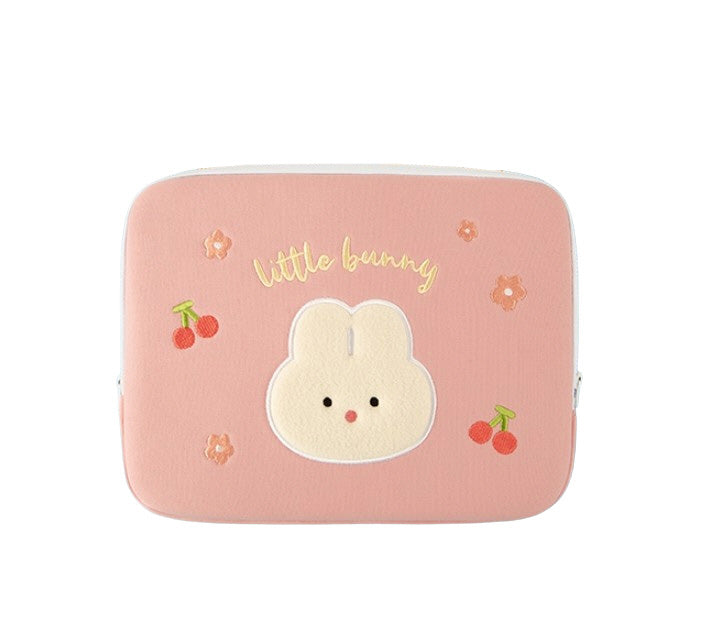 Black Pink Laptop Sleeves 11" for iPad 13" 15" inches Cases Protective Covers Purses Handbags Square Cushion Pouches Designer Artist Embroidery Artwork Prints School Collage Office Lightweight Inner Pocket