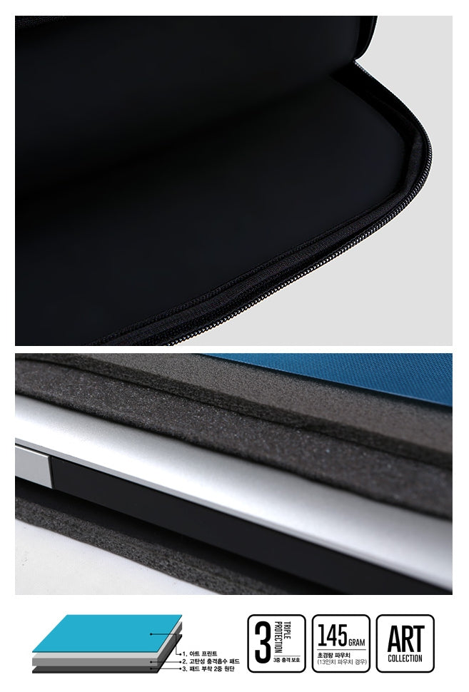 Blue Bread Train Graphic Laptop Sleeves 13" 15" inch Cases Protective Covers Handbags Square Pouches Designer Artist Prints Cute Lightweight School Collage Office Zipper Fashion Unique Gifts Couple Items Skins