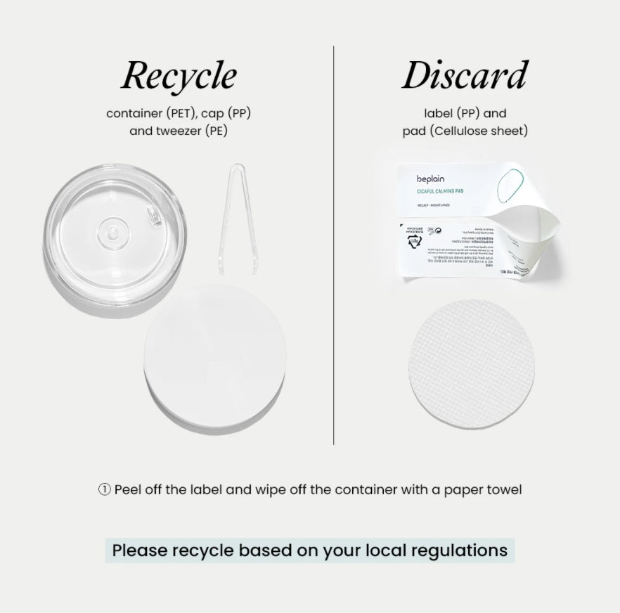 BEPLAIN Cicaful Calming Pad Sensitive Skin Barrier soothing Moisture Beauty