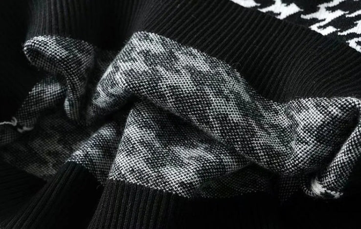 Black White Houndstooth Womens Vests Blackpink Jennie Airport Outfits