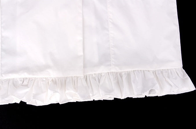 White Ruffled Blouse Shirts Womens Kpop Blackpink Jennie Long Sleeved