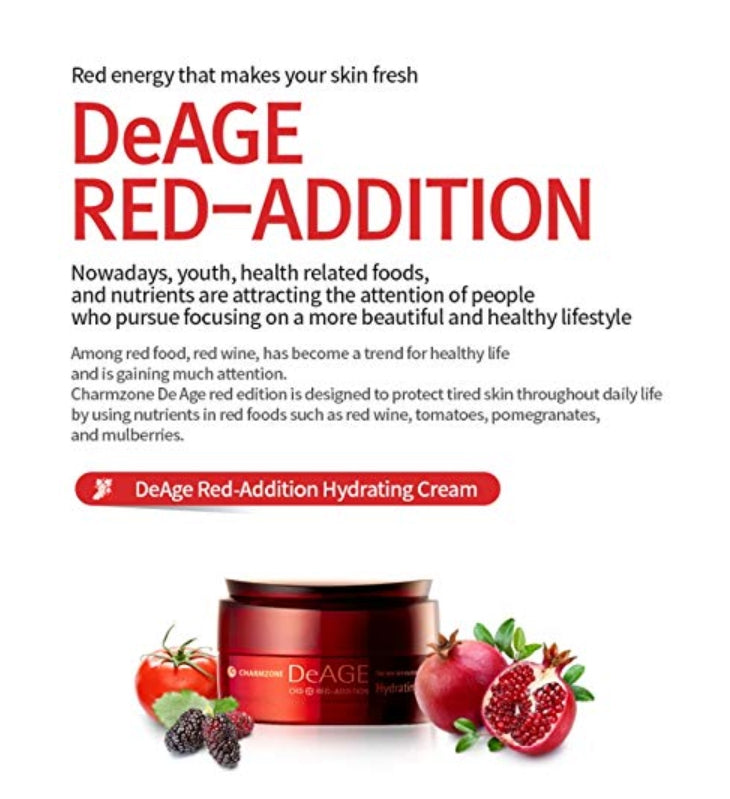 CHARMZONE DeAge Red Addition Hydrating Cream Skin Barrier Moisturizer