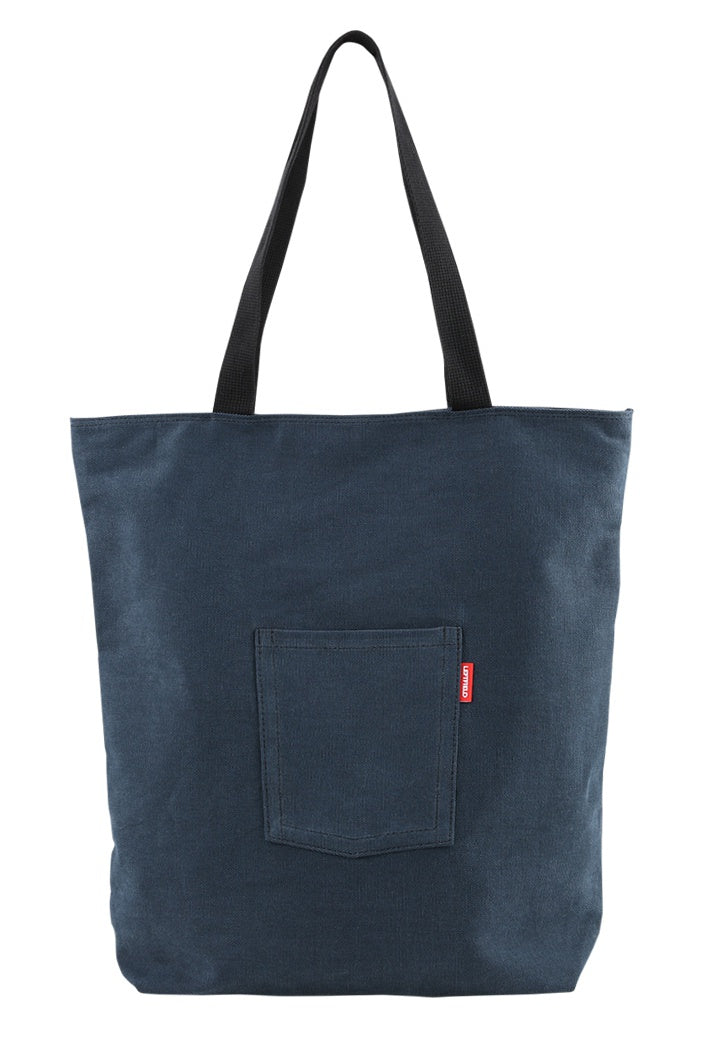 Pocket Unisex Shoulder Bags Casual Totes Cotton Purses Made In Korea
