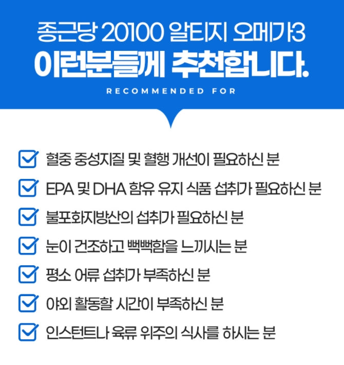 Chong Kun Dang 20100 rTG Omega 3 30 Capsule Health Supplements Vitamins