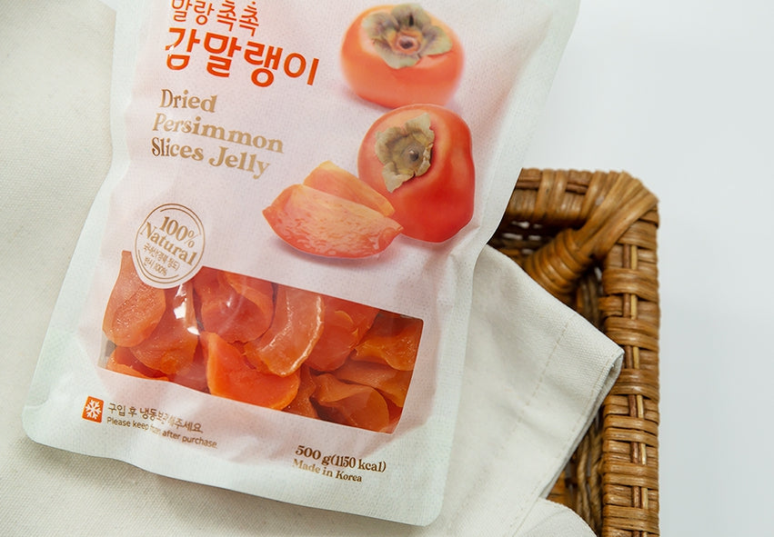 Dadidan Cheongdo Wongam Dried Fruits Persimmon Slices Jelly Sweets Chews 500g Desserts 100% Natural Korean Traditional Gammalin Soft snacks Foods Vitamin C