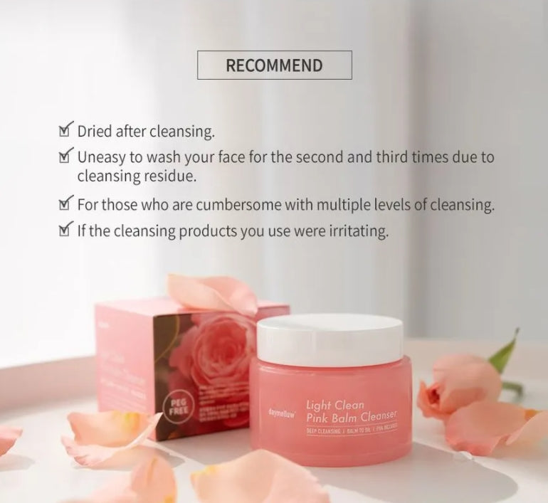 Daymellow Light Clean Pink Balm Cleanser Face Makeup Dead Skin Remover