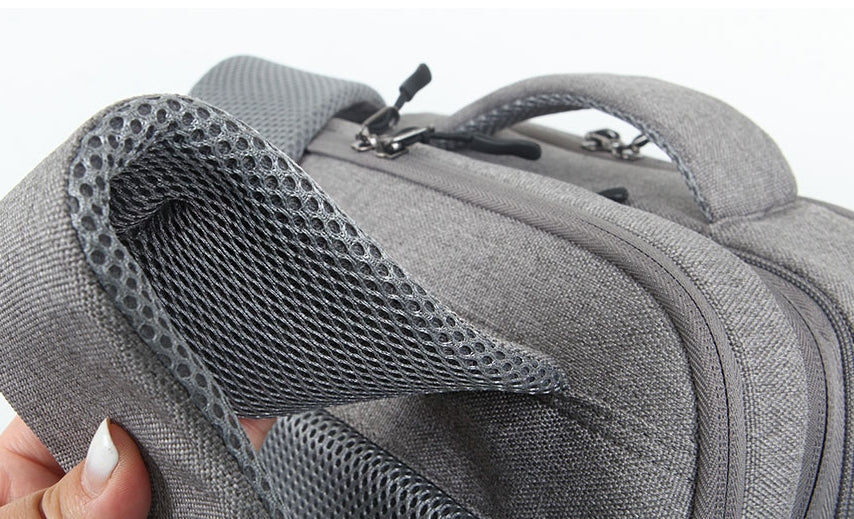 Gray Multi-Function USB Laptop School Travel Backpacks Korean