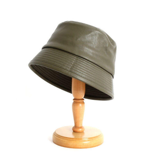 Vintage Faux Leather Bucket Hats Unisex Korean Style Street Accessory