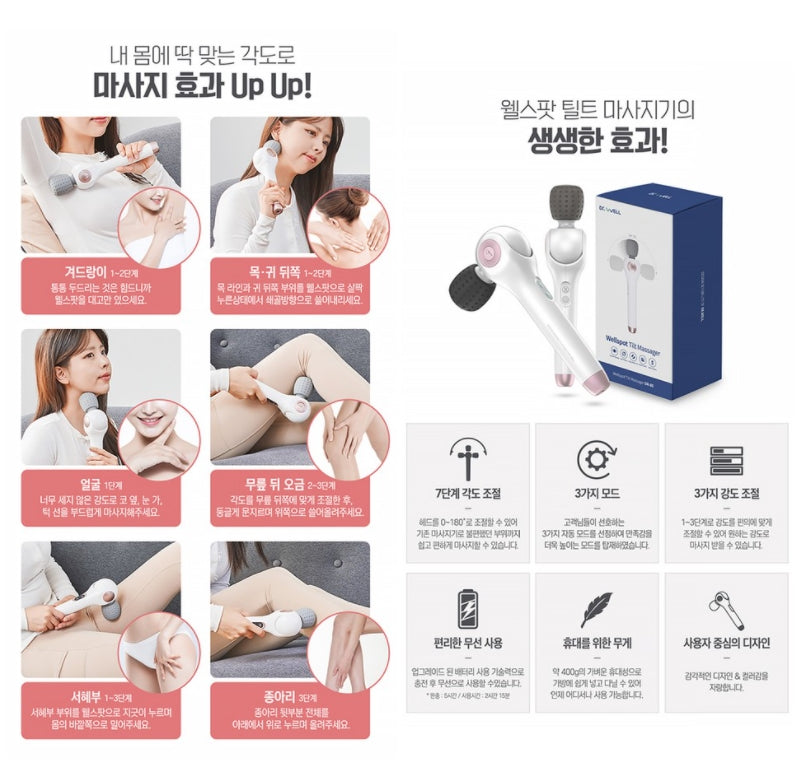 Dr.Well Wellspot Tilt Massager Releases Out Of Reach Remove Swelling