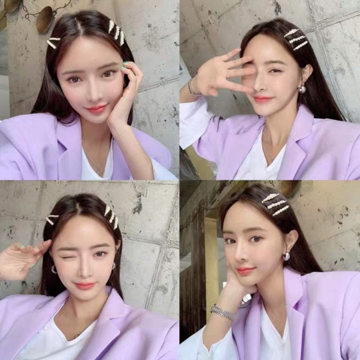 5pcs/Lot Big Small Pearl Beads Hair Clips Hairpins For Women Girls