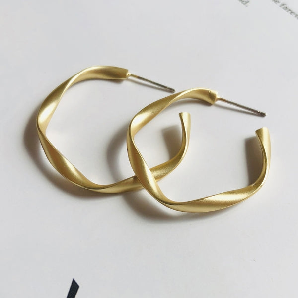 Mat Gold Ring Earrings Gift Korean jewelry Womens Accessories Fashion
