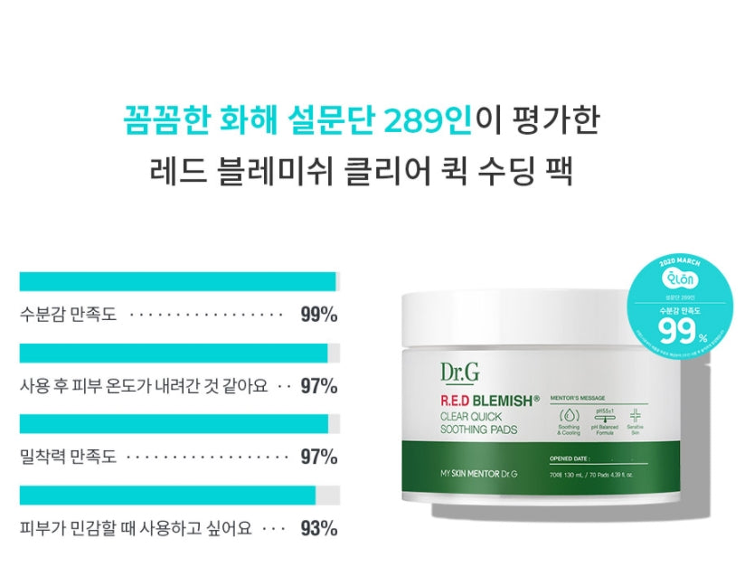 Dr.G RED BLEMISH CLEAR QUICK SOOTHING PADS 130ml Face Cleansing Facial