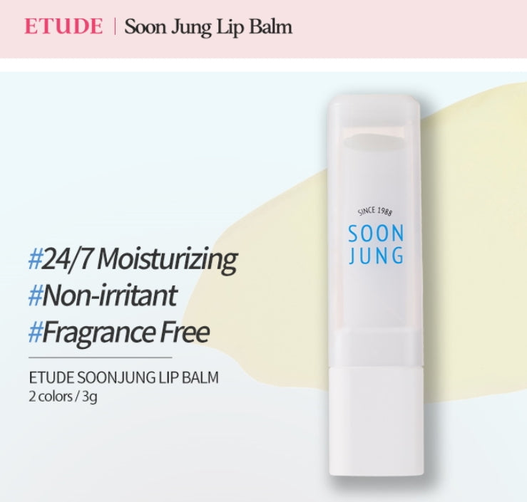 ETUDE SOONJUNG Lip Balm Pure Daily Dry Sensitive Lip Care Beauty Fragrance-free