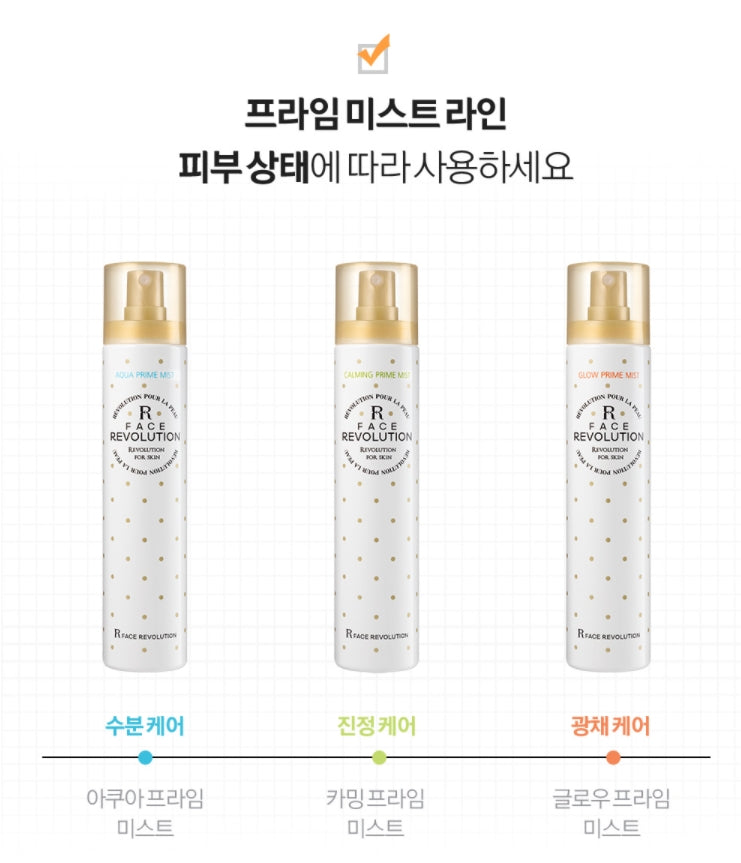 Face Revolution Glow Prime Mist Skin Care Brightening Moisture Beauty