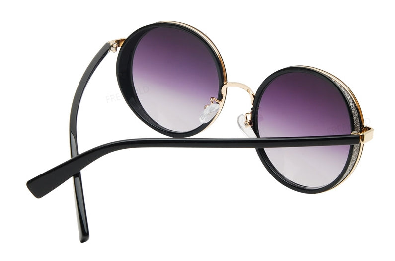 Round Frame Sunglasses Rimmed Unisex Mens Womens Eyewear Reflective