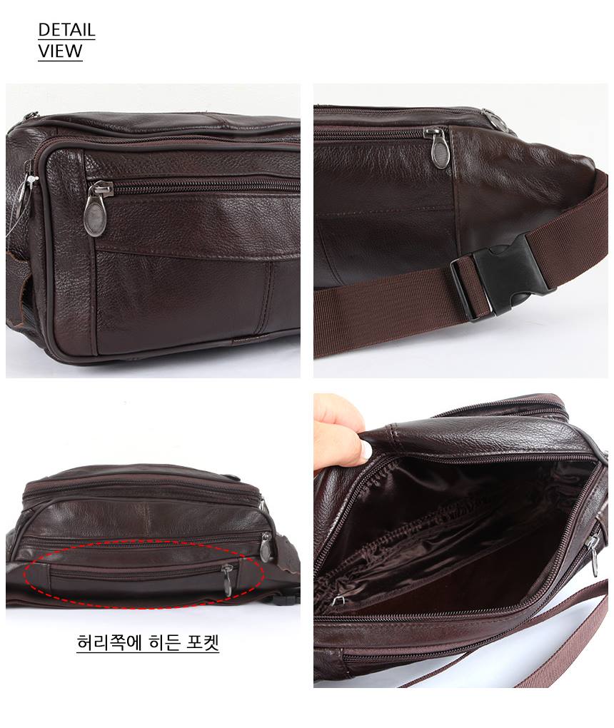 Genuine Cowhide Leather Sling Bags Messengers Travel Waist pack