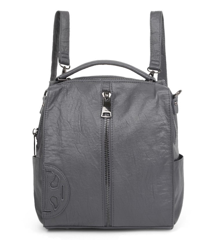 Shining Faux Leather Multi Gray Backpacks Shoulder Handbags Women