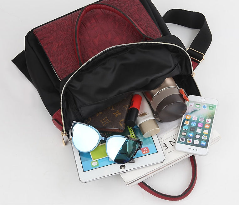 Tassel Faux Leather Backpacks Womens Girls Bags Crocodile Tassel Korea