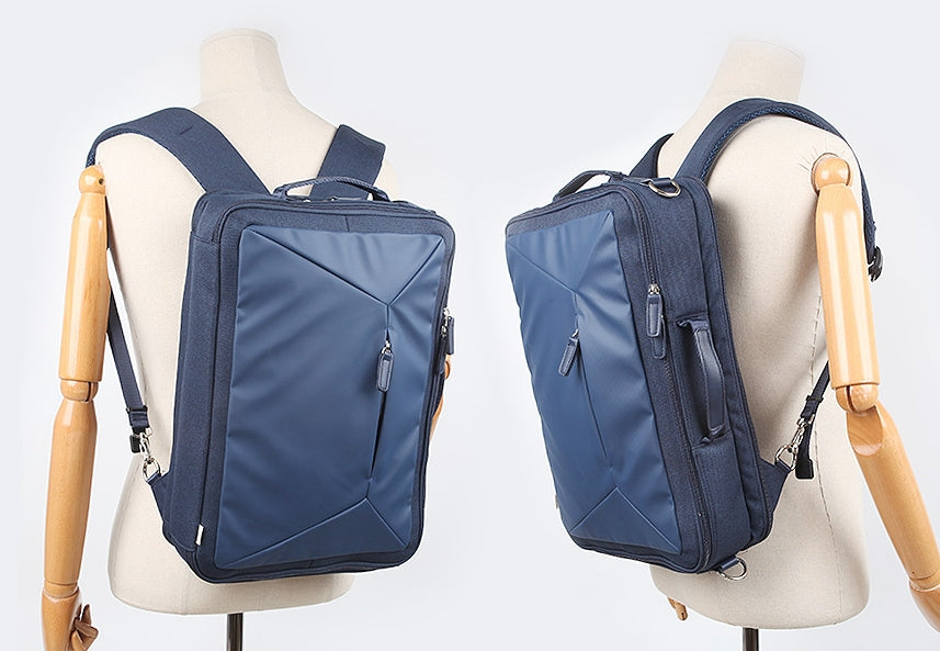 Navy Multi 3-Way Business Briefcases Backpacks Shoulder Bags Sqaure