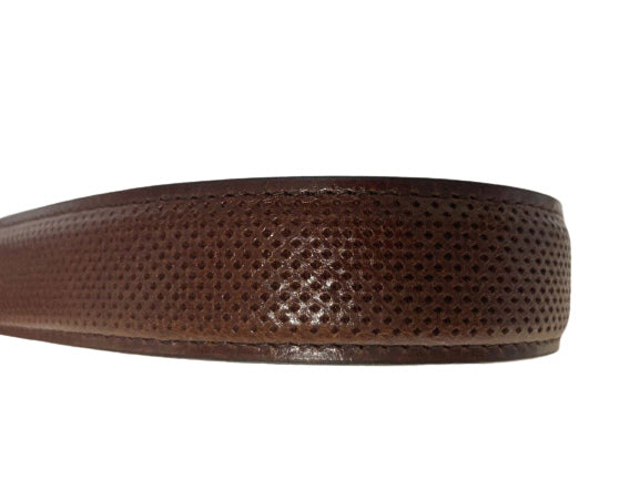 Brown Checkered Leather Belts Mens Accessories Buckle Business Casual